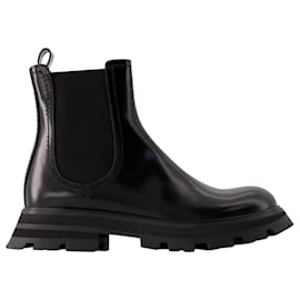 Alexander Mcqueen-Botines Chelsea - Alexander McQueen - Cuero - Negro-Negro