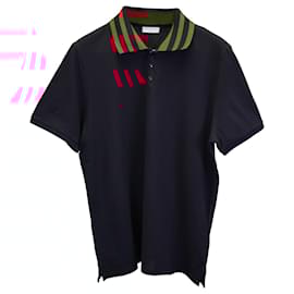 Sandro-Sandro Paris Stripe-collar Polo Shirt in Black Cotton-Black