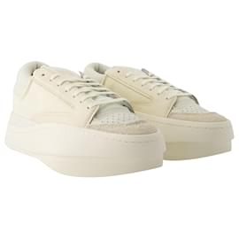 Y3-Lux Bball Low Sneakers - Y-3 - Leder - Weiß-Beige