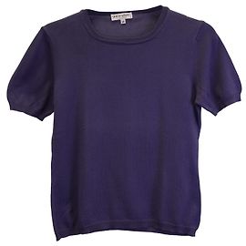 Camiseta Giorgio Armani de algodón morado con mangas abullonadas Púrpura