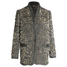 Isabel Marant Sequined Jacket in Green Wool Green