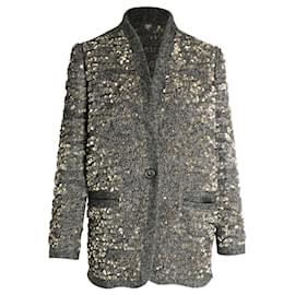 Isabel Marant-Isabel Marant Sequined Jacket in Green Wool-Green
