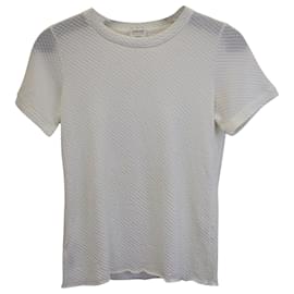 Armani-Armani Textured T-shirt in White Viscose-White