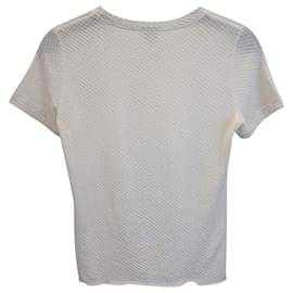 Armani-Camiseta Armani Texturizada de Viscosa Blanca-Blanco