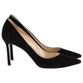 Jimmy Choo Romy 85 Pointed Toe Pumps in Black Suede Black
