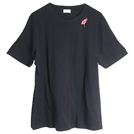 Camiseta con estampado "Slow Kissing" de algodón negro de Saint Laurent Negro