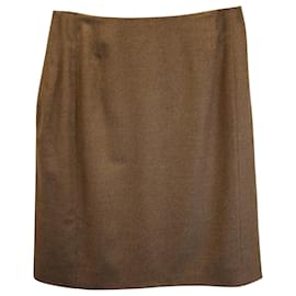 Akris-Akris Vintage Skirt in Brown Wool-Brown