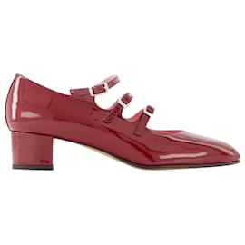 Carel-Kina Pumps in Burgundy Patent Leather-Red,Dark red