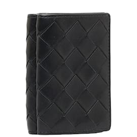 Bottega Veneta-Intrecciato Leather Small Wallet-Black