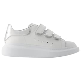 Alexander Mcqueen-Zapatillas oversize - Alexander Mcqueen - Piel - Blanco/plata-Blanco