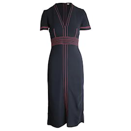 Burberry-Burberry-Kleid mit kontrastierenden Nähten aus schwarzer Viskose-Schwarz