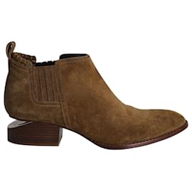 Alexander Wang-Alexander Wang Cut Out Kori Ankle Boots in Brown Suede -Brown