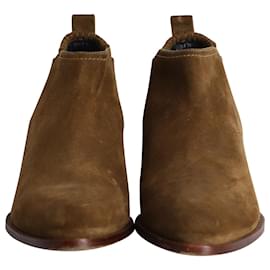 Alexander Wang-Alexander Wang Cut Out Kori Ankle Boots in Brown Suede -Brown