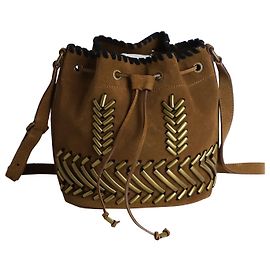 Bolsa balde com cordão Alberta Ferretti em camurça marrom Marrom