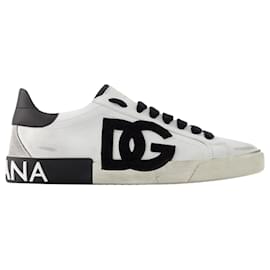 Dolce & Gabbana-Portofino Sneakers  - Dolce&Gabbana - Leather - Black/White-White
