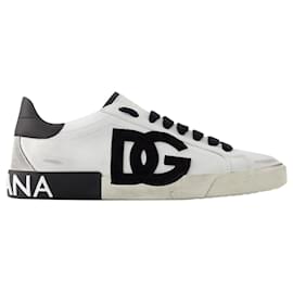 Dolce & Gabbana-Portofino Sneakers  - Dolce&Gabbana - Leather - Black/White-White