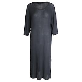 Joseph-Vestido túnica de punto Joseph en algodón negro-Negro