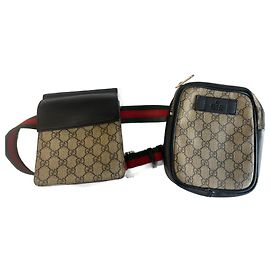 Gucci Raro nuovo marsupio GG Supreme con scomparti foderati Beige Beige