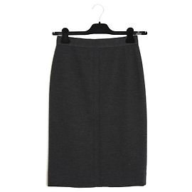 Chanel 1995 Dunkelgrauer Jersey-Bleistiftrock FR36 Anthrazitgrau