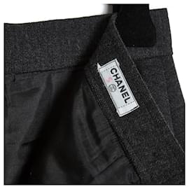 Chanel-1995 Falda lápiz de punto gris oscuro FR36-Gris antracita