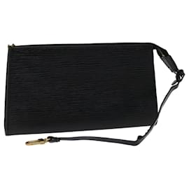 Louis Vuitton-LOUIS VUITTON Epi Pochette Accessoires Pouch Black M52982 LV Auth 46532-Black