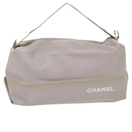 Chanel-CHANEL Bandolera Nylon Gris CC Auth bs6616-Gris