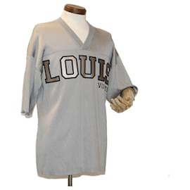 Louis Vuitton-LOUIS VUITTON Basketball Game T-Shirt Exotic Leather Rayon 18AW XS LV Auth ak198-Grey