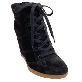 Veronica Beard Black Suede Elissa Platform Sneaker Booties Black