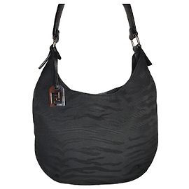 Fendi Borsa Oyster zebrata nera Nero