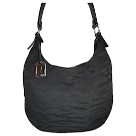 Fendi-Black zebra Oyster bag-Black