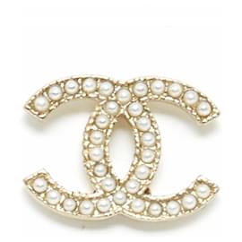 Chanel-CC GOLDEN M PÉROLAS REGULARES-Dourado