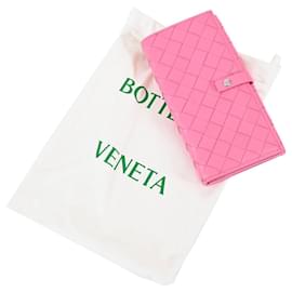 Bottega Veneta-Portafogli da donna rosa Bottega Veneta. Serie intrecciata-Rosa