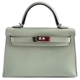 Hermès-Mini Kelly with silver hardware never worn-Green