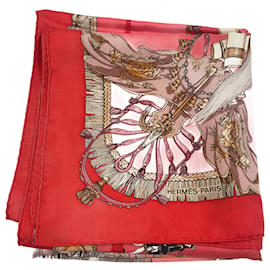 Hermès-Red Silk Hermes Scarf-Red