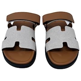 Hermès-Men Sandals-Prune,Camel