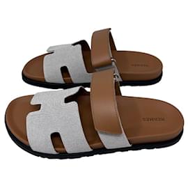 Hermès-Men Sandals-Prune,Camel