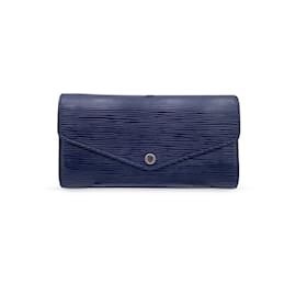 Louis Vuitton-Carteira Longa Continental Sarah em Couro Epi Azul-Azul