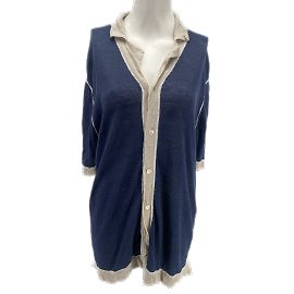 Autre Marque Venroy tops T.International L lino Blu navy