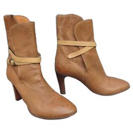 Chloé Leather Ankle Boots Light Brown 36 Light brown