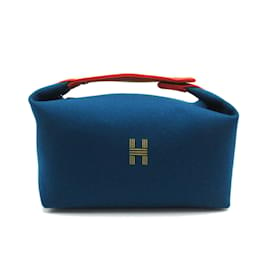 Hermès-Toile Bride-A-Brac Travel Case-Blue