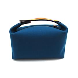 Hermès-Toile Bride-A-Brac Travel Case-Blue