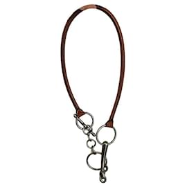 Hermès-Hermès Mors necklace-Silvery,Light brown