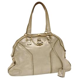 Saint Laurent-SAINT LAURENT Muse Hand Bag Leather Gold Tone 002122 Auth yk7591-Other