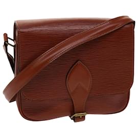 Louis Vuitton-LOUIS VUITTON Epi Cartouchiere MM Shoulder Bag Kenya Brown M52243 LV Auth 42412-Other