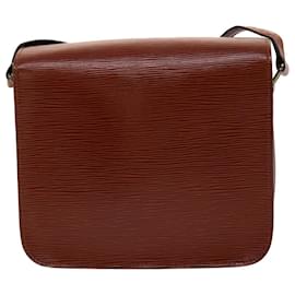 Louis Vuitton-LOUIS VUITTON Epi Cartouchiere MM Shoulder Bag Kenya Brown M52243 LV Auth 42412-Other