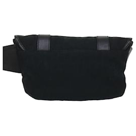 Gucci-GUCCI GG Canvas Waist bag Leather Black 145851 auth 46164-Black