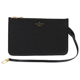 LOUIS VUITTON Monogram Empreinte Neverfull MM M46040 Pouch Black LV Auth 46795 Black