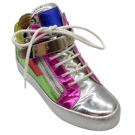 Giuseppe Zanotti – Mehrfarbige High-Top-Sneaker in Metallic-Optik Mehrfarben