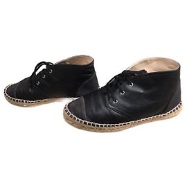 CHANEL Espadrilles T.EU 37 Leather Black