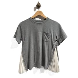 Sacai-SACAI  Tops T.International S Cotton-Grey